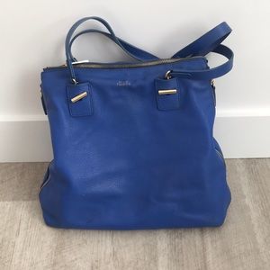 Vince Camuto Blue Tote Bag with Structured Design and Gold Hardware